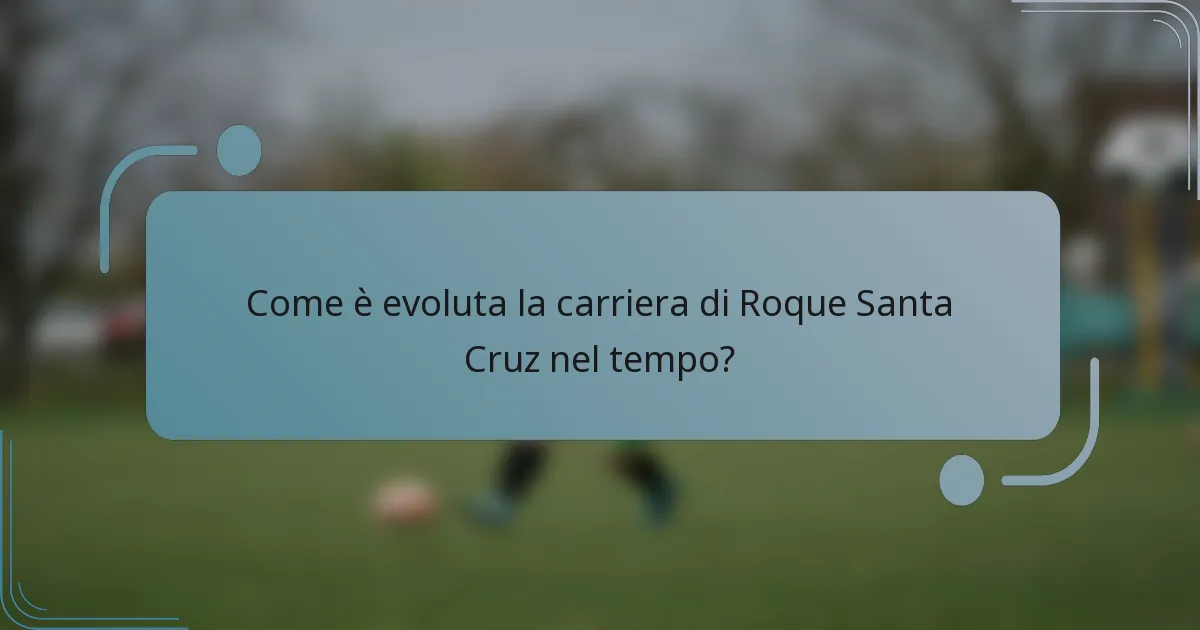 Come è evoluta la carriera di Roque Santa Cruz nel tempo?