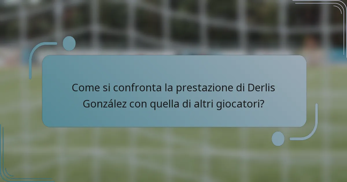 Come si confronta la prestazione di Derlis González con quella di altri giocatori?