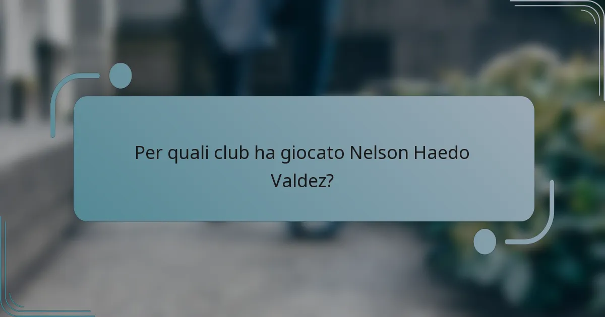 Per quali club ha giocato Nelson Haedo Valdez?