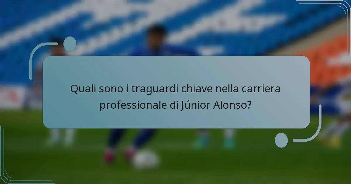 Quali sono i traguardi chiave nella carriera professionale di Júnior Alonso?