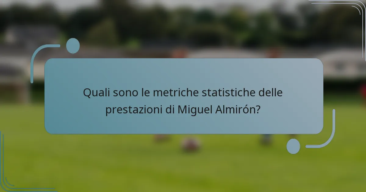 Quali sono le metriche statistiche delle prestazioni di Miguel Almirón?