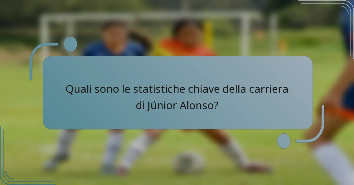 Quali sono le statistiche chiave della carriera di Júnior Alonso?