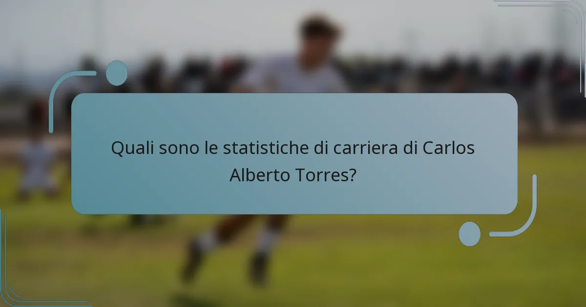 Quali sono le statistiche di carriera di Carlos Alberto Torres?