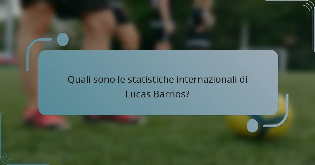 Quali sono le statistiche internazionali di Lucas Barrios?