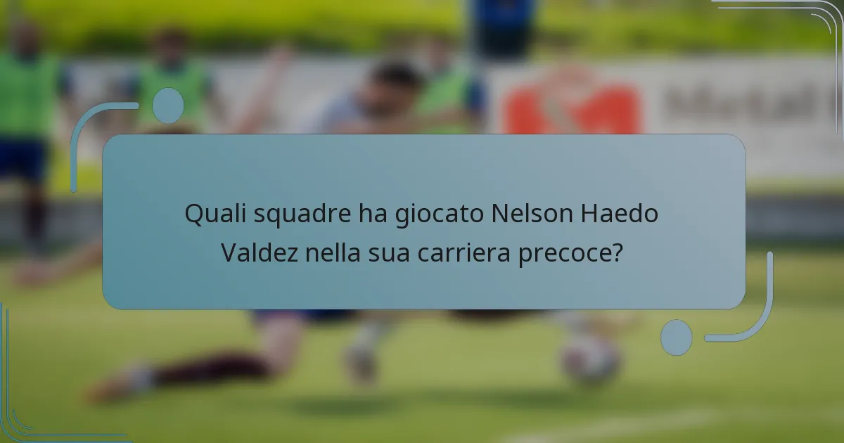 Quali squadre ha giocato Nelson Haedo Valdez nella sua carriera precoce?